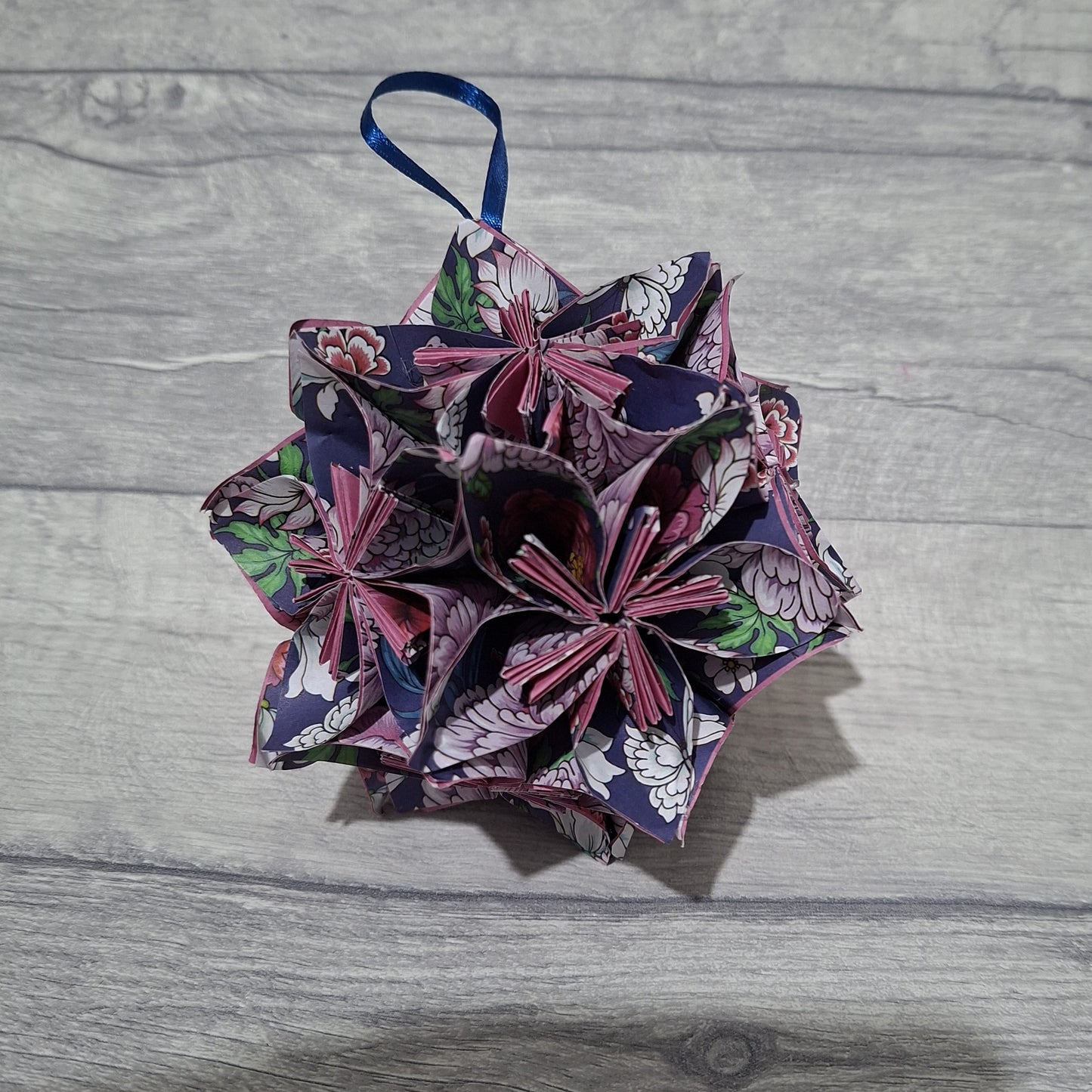Blue Origami Flower Ball