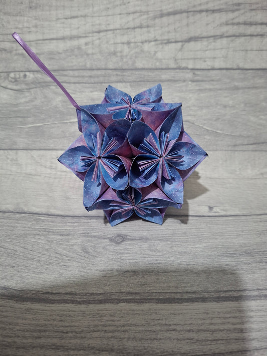 Blue Starry Origami Flower Ball